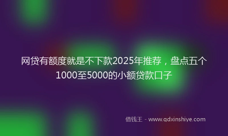网贷有额度就是不下款2025年推荐，盘点五个1000至5000的小额贷款口子