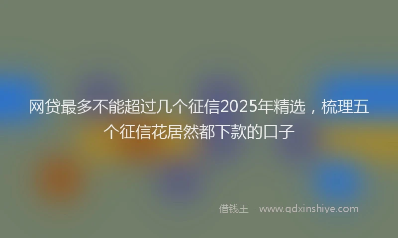 网贷最多不能超过几个征信2025年精选，梳理五个征信花居然都下款的口子