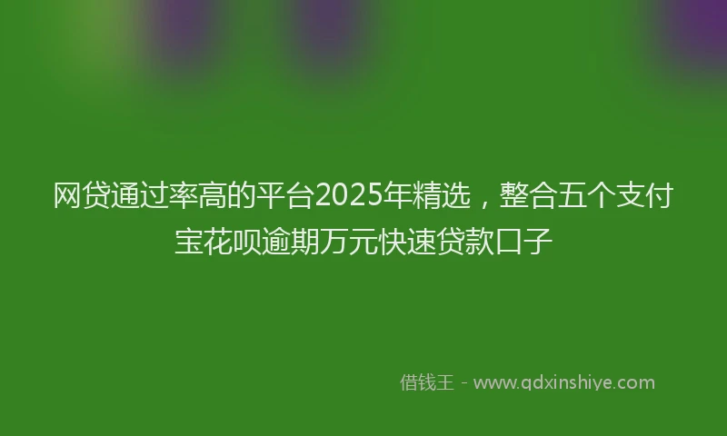 网贷通过率高的平台2025年精选，整合五个支付宝花呗逾期万元快速贷款口子