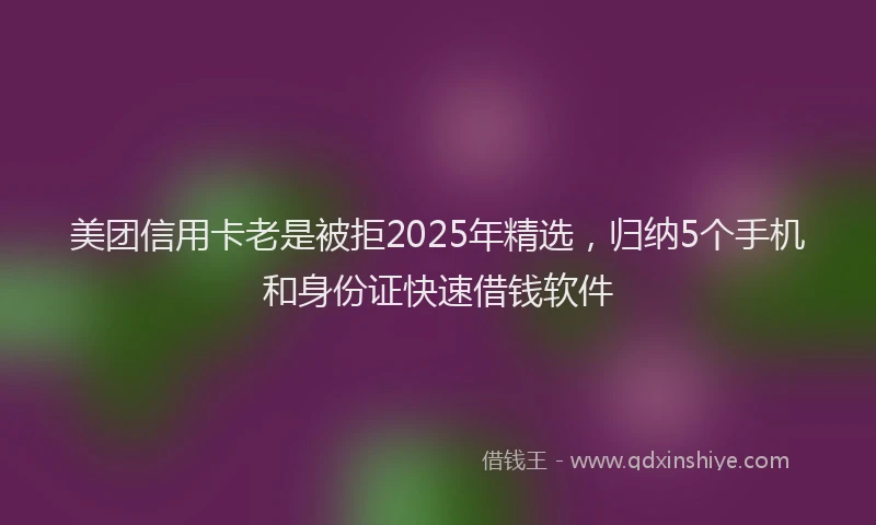 美团信用卡老是被拒2025年精选，归纳5个手机和身份证快速借钱软件