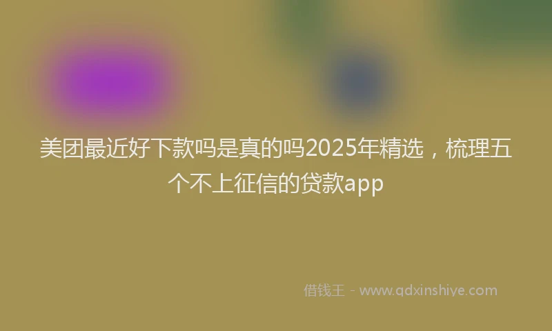 美团最近好下款吗是真的吗2025年精选，梳理五个不上征信的贷款app