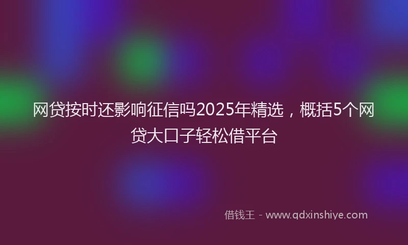 网贷按时还影响征信吗2025年精选，概括5个网贷大口子轻松借平台