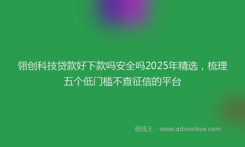 翎创科技贷款好下款吗安全吗2025年精选，梳理五个低门槛不查征信的平台