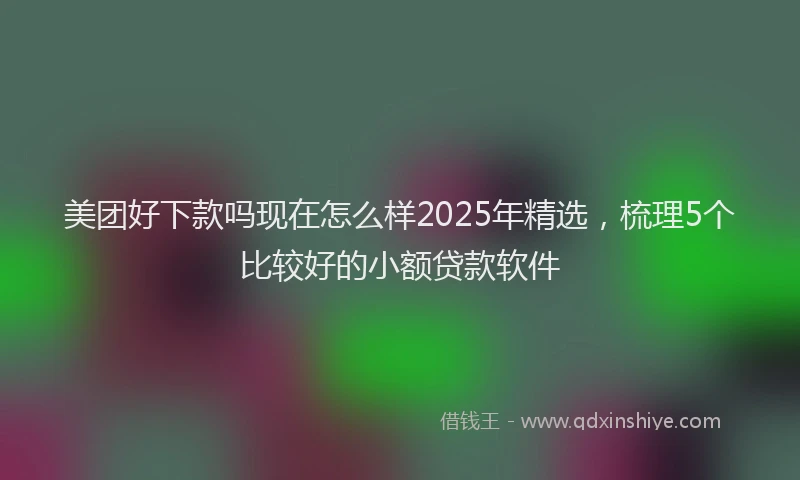 美团好下款吗现在怎么样2025年精选，梳理5个比较好的小额贷款软件
