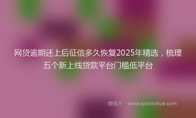 网贷逾期还上后征信多久恢复2025年精选，梳理五个新上线贷款平台门槛低平台