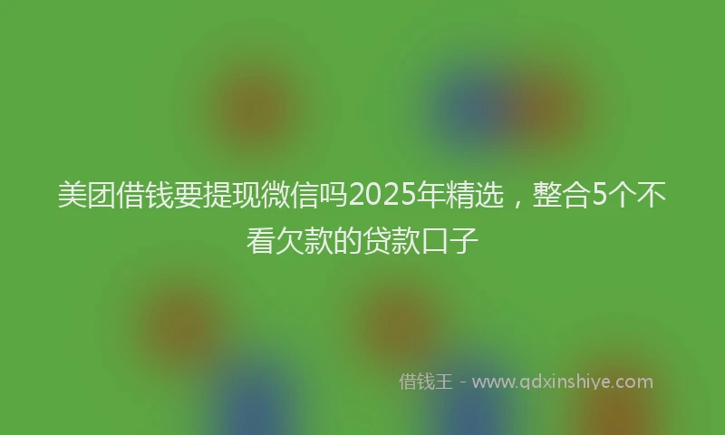 美团借钱要提现微信吗2025年精选，整合5个不看欠款的贷款口子