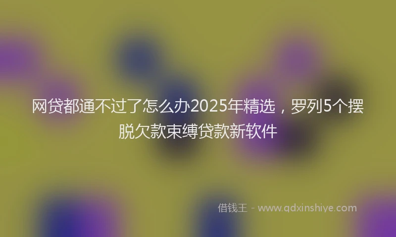 网贷都通不过了怎么办2025年精选，罗列5个摆脱欠款束缚贷款新软件