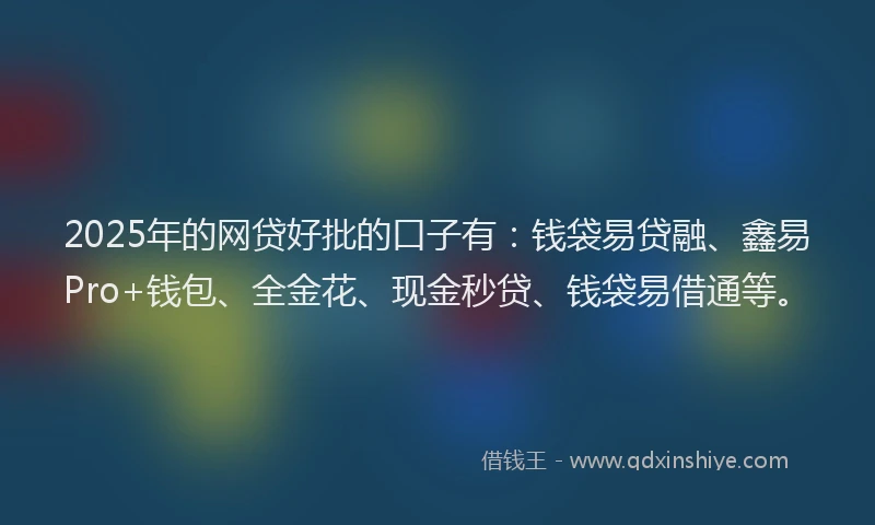 2025年的网贷好批的口子有：钱袋易贷融、鑫易Pro+钱包、全金花、现金秒贷、钱袋易借通等。