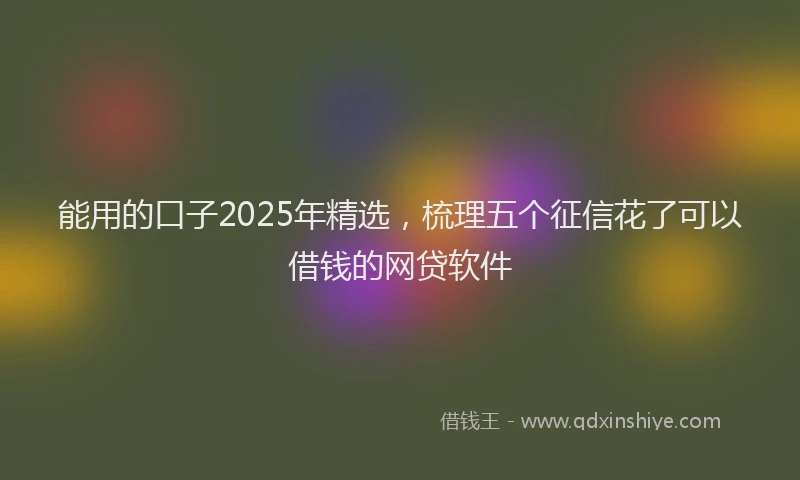 能用的口子2025年精选，梳理五个征信花了可以借钱的网贷软件