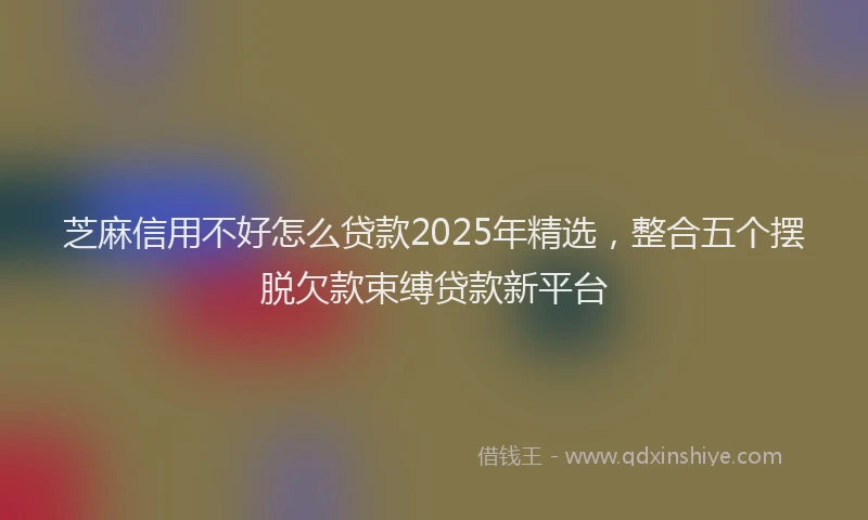芝麻信用不好怎么贷款2025年精选，整合五个摆脱欠款束缚贷款新平台