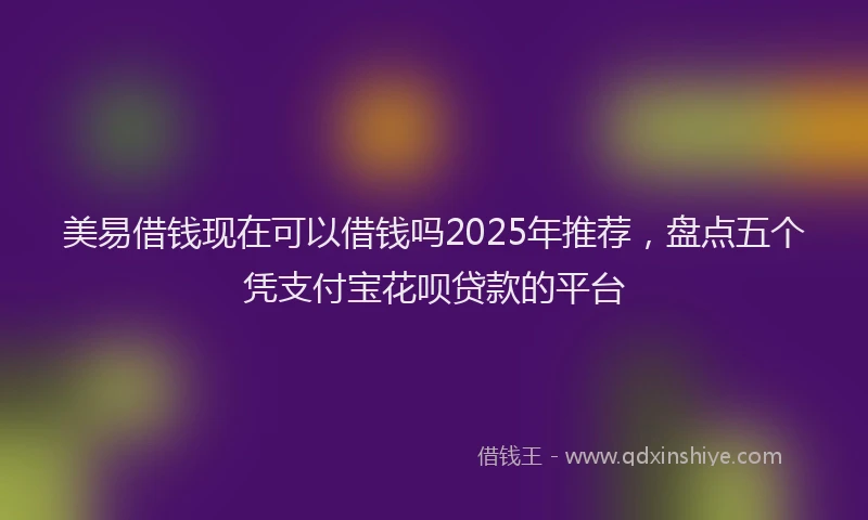 美易借钱现在可以借钱吗2025年推荐，盘点五个凭支付宝花呗贷款的平台