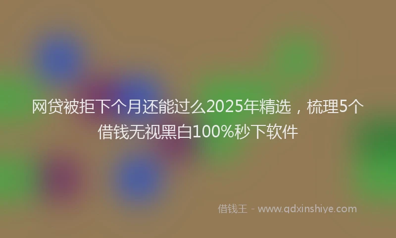 网贷被拒下个月还能过么2025年精选，梳理5个借钱无视黑白100%秒下软件