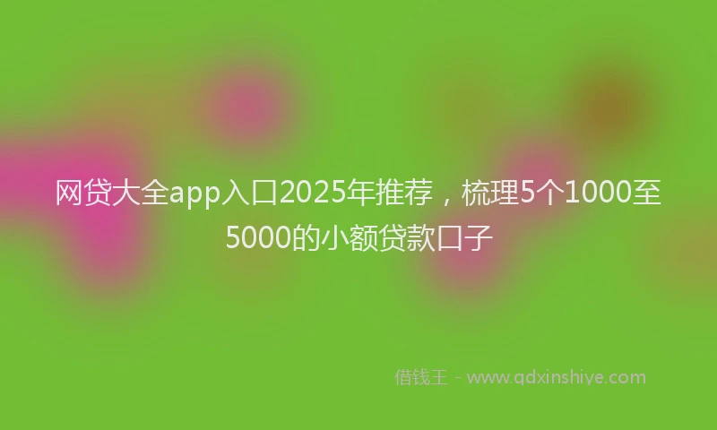 网贷大全app入口2025年推荐，梳理5个1000至5000的小额贷款口子
