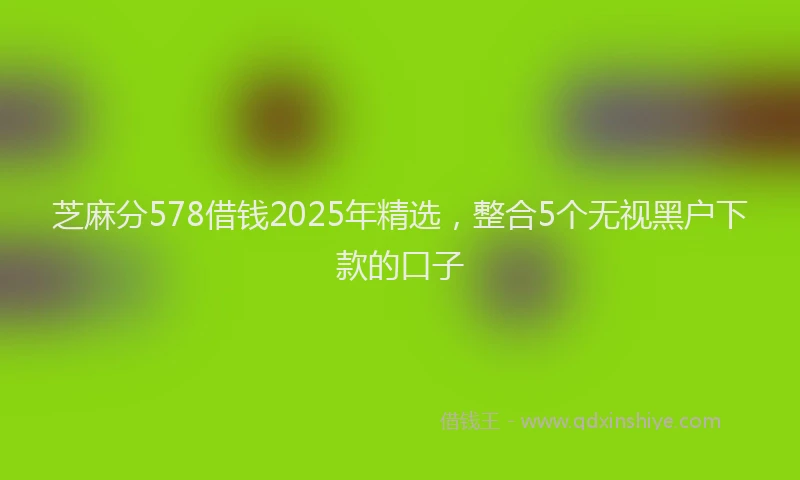 芝麻分578借钱2025年精选，整合5个无视黑户下款的口子