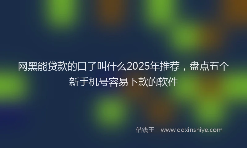 网黑能贷款的口子叫什么2025年推荐，盘点五个新手机号容易下款的软件