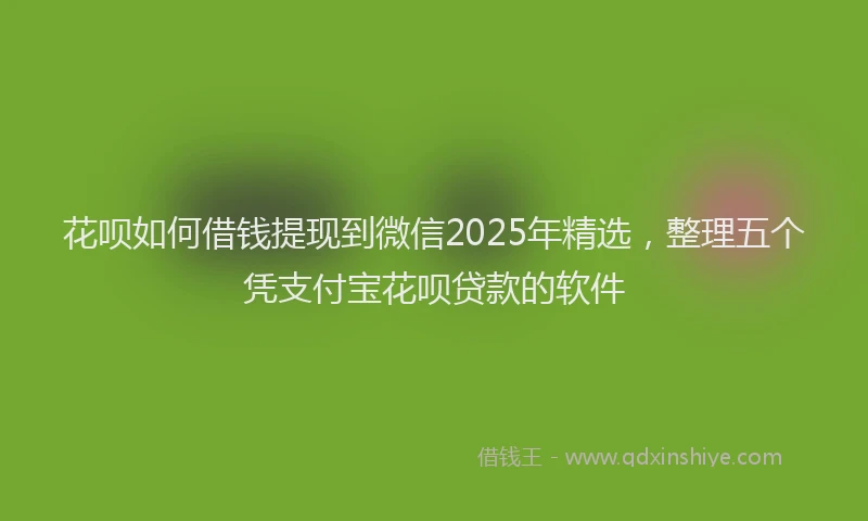 花呗如何借钱提现到微信2025年精选，整理五个凭支付宝花呗贷款的软件