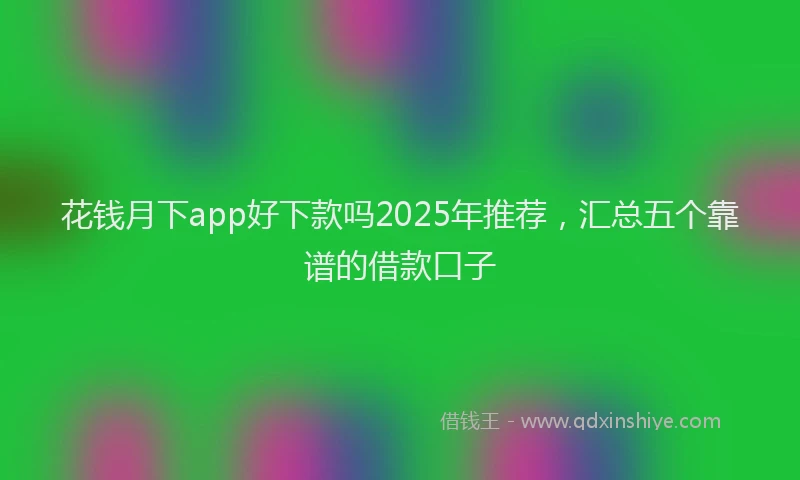 花钱月下app好下款吗2025年推荐，汇总五个靠谱的借款口子