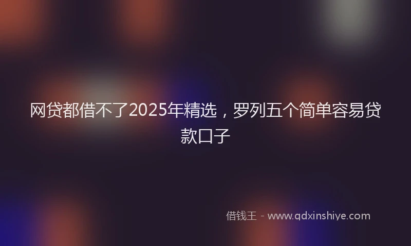 网贷都借不了2025年精选，罗列五个简单容易贷款口子