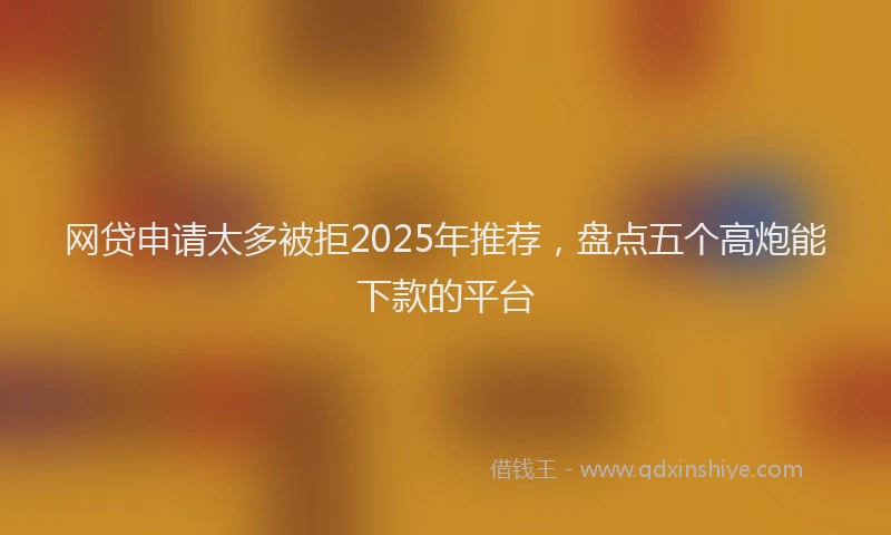 网贷申请太多被拒2025年推荐，盘点五个高炮能下款的平台