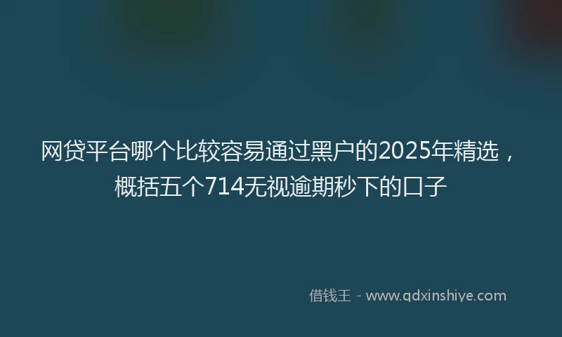 网贷平台哪个比较容易通过黑户的2025年精选，概括五个714无视逾期秒下的口子