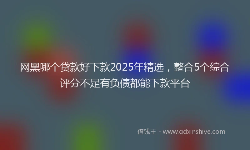 网黑哪个贷款好下款2025年精选，整合5个综合评分不足有负债都能下款平台