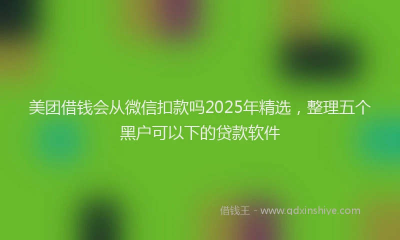 美团借钱会从微信扣款吗2025年精选，整理五个黑户可以下的贷款软件
