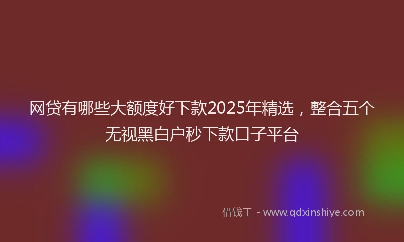 网贷有哪些大额度好下款2025年精选，整合五个无视黑白户秒下款口子平台