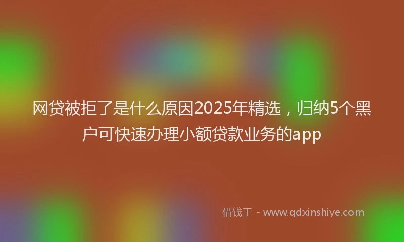 网贷被拒了是什么原因2025年精选，归纳5个黑户可快速办理小额贷款业务的app