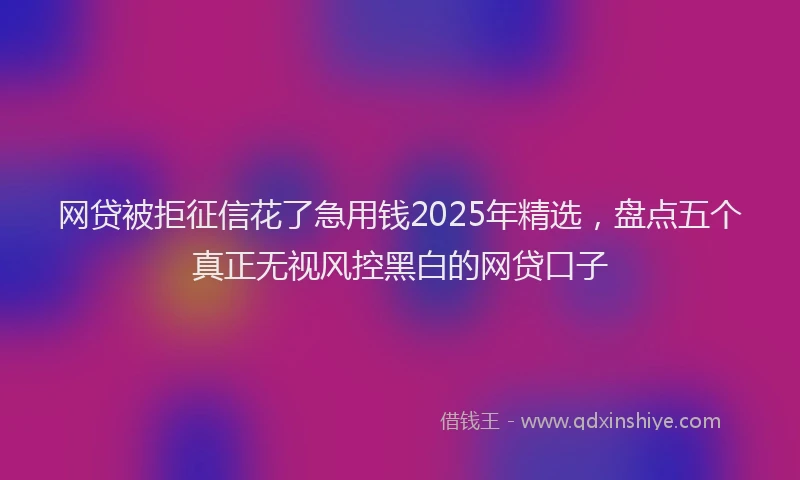 网贷被拒征信花了急用钱2025年精选，盘点五个真正无视风控黑白的网贷口子