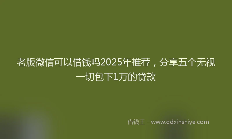 老版微信可以借钱吗2025年推荐，分享五个无视一切包下1万的贷款
