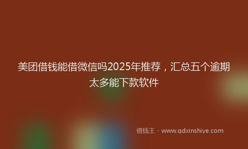 美团借钱能借微信吗2025年推荐，汇总五个逾期太多能下款软件