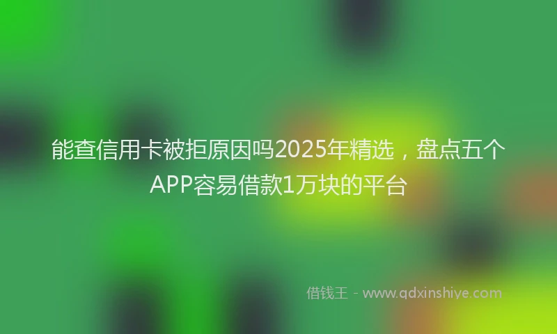 能查信用卡被拒原因吗2025年精选，盘点五个APP容易借款1万块的平台