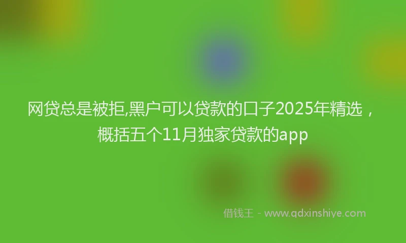 网贷总是被拒,黑户可以贷款的口子2025年精选，概括五个11月独家贷款的app