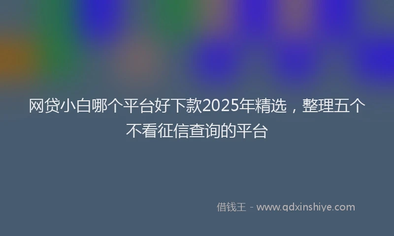 网贷小白哪个平台好下款2025年精选，整理五个不看征信查询的平台