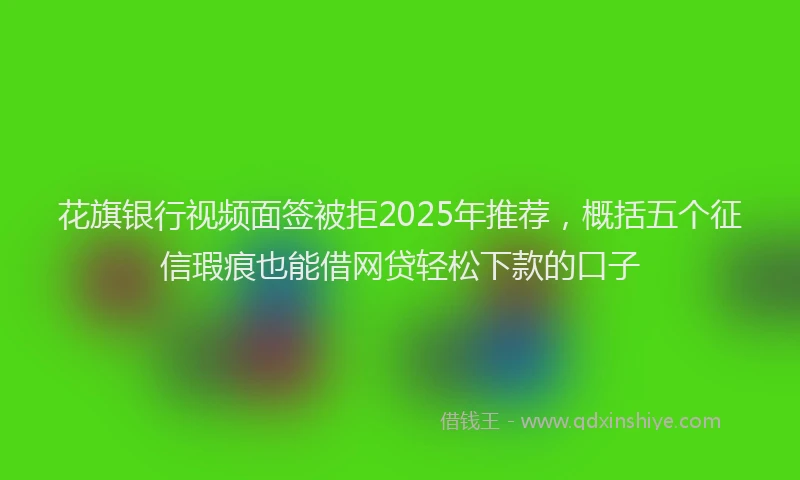 花旗银行视频面签被拒2025年推荐，概括五个征信瑕疵也能借网贷轻松下款的口子