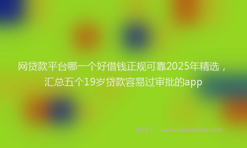 网贷款平台哪一个好借钱正规可靠2025年精选，汇总五个19岁贷款容易过审批的app