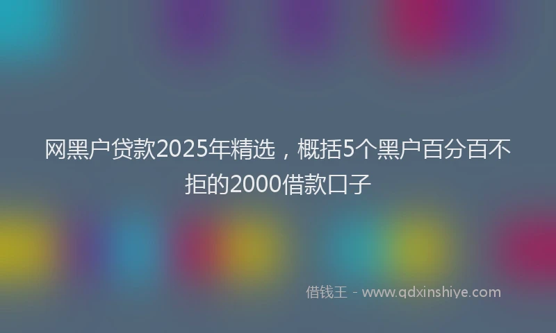 网黑户贷款2025年精选，概括5个黑户百分百不拒的2000借款口子