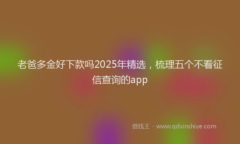 老爸多金好下款吗2025年精选，梳理五个不看征信查询的app