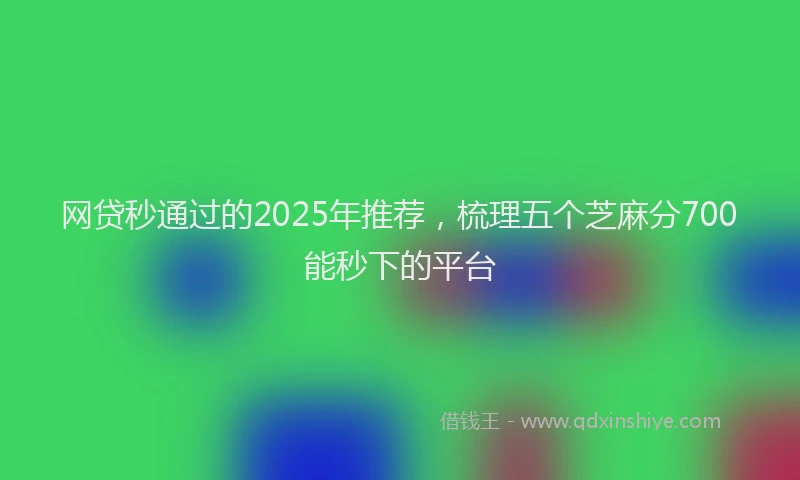 网贷秒通过的2025年推荐，梳理五个芝麻分700能秒下的平台