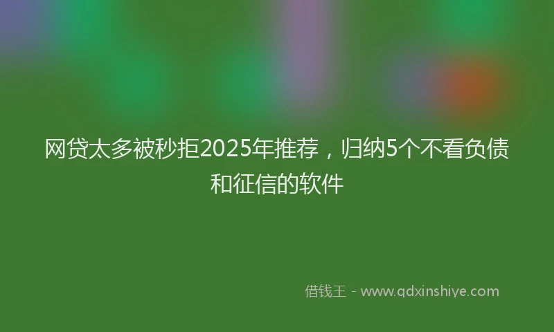 网贷太多被秒拒2025年推荐，归纳5个不看负债和征信的软件