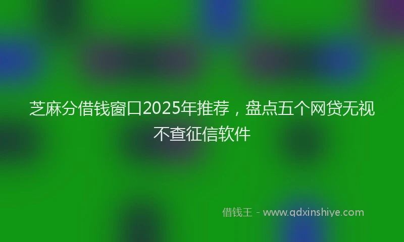 芝麻分借钱窗口2025年推荐，盘点五个网贷无视不查征信软件