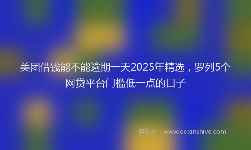 美团借钱能不能逾期一天2025年精选，罗列5个网贷平台门槛低一点的口子