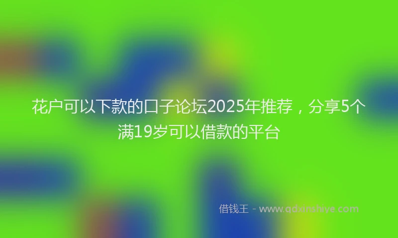 花户可以下款的口子论坛2025年推荐，分享5个满19岁可以借款的平台