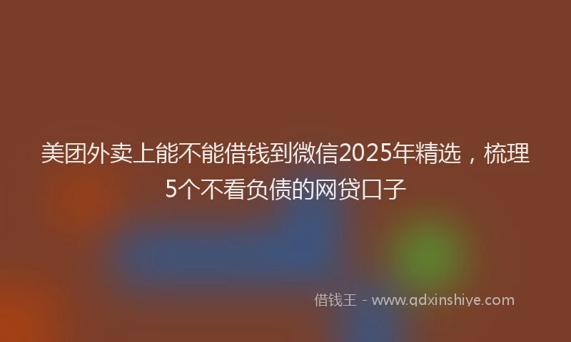 美团外卖上能不能借钱到微信2025年精选，梳理5个不看负债的网贷口子