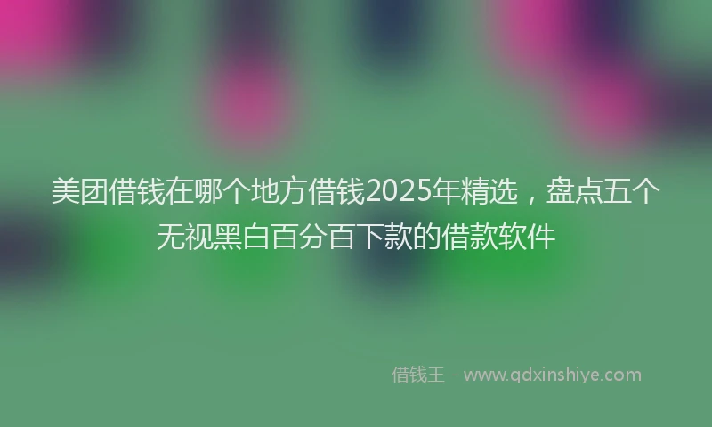 美团借钱在哪个地方借钱2025年精选，盘点五个无视黑白百分百下款的借款软件