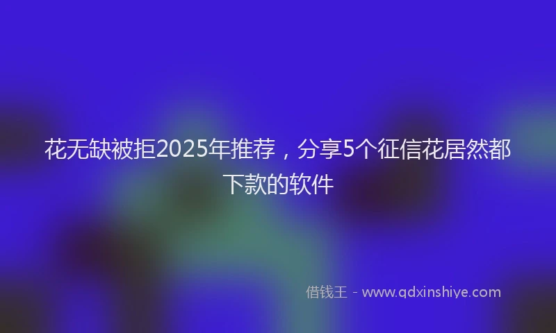 花无缺被拒2025年推荐，分享5个征信花居然都下款的软件