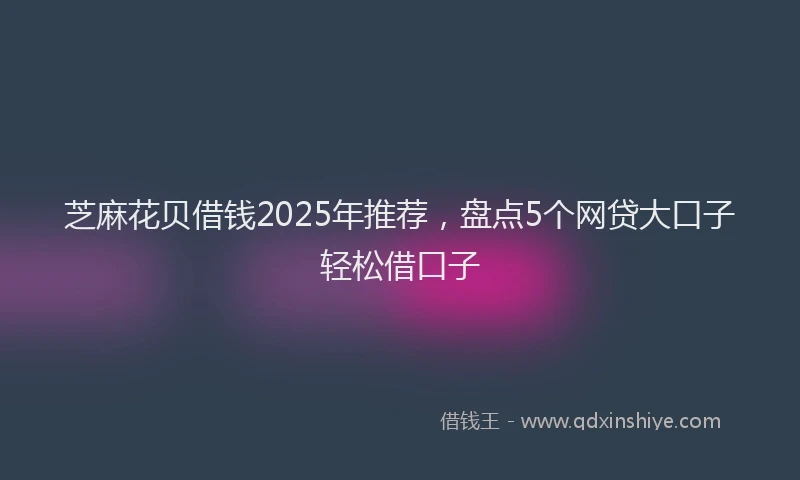 芝麻花贝借钱2025年推荐，盘点5个网贷大口子轻松借口子