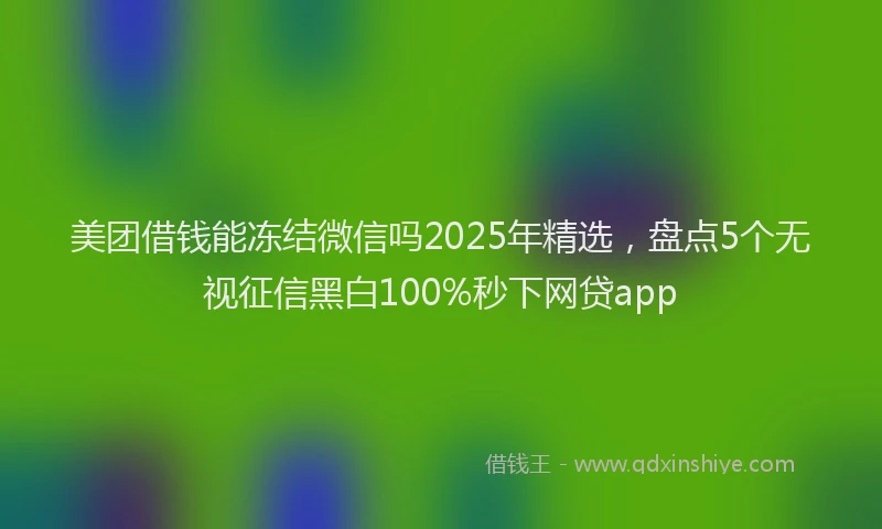 美团借钱能冻结微信吗2025年精选，盘点5个无视征信黑白100%秒下网贷app