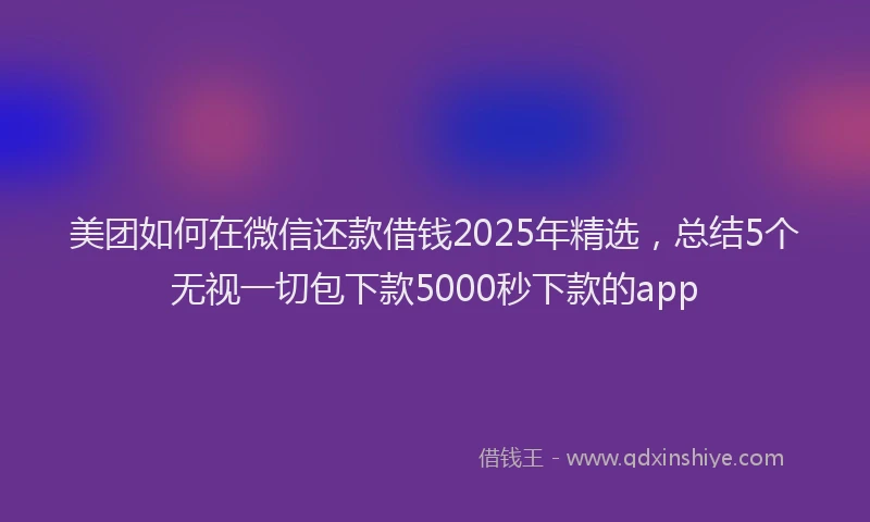 美团如何在微信还款借钱2025年精选，总结5个无视一切包下款5000秒下款的app