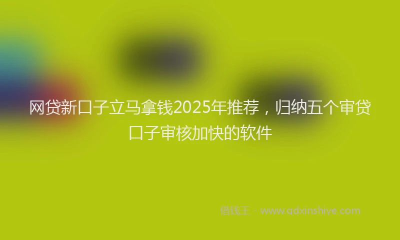 网贷新口子立马拿钱2025年推荐，归纳五个审贷口子审核加快的软件